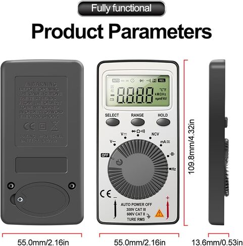 Digital Multimeter Auto-Ranging Voltmeter Tester Meter Voltage Meter Multifunctional Pocket Multi Tester with NCV- Contact Tester Electrical in Kuwait