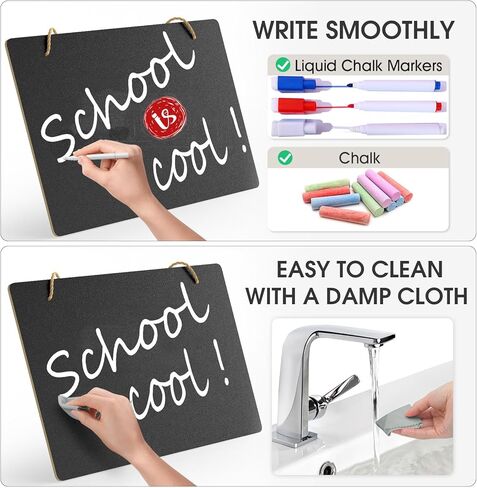 لافتة سبورة مع سلسلة مقاس 8 × 12 بوصة، لافتة لوحة رسائل قابلة للمسح مزدوجة الجوانب، لافتة سبورة خشبية صغيرة مع قلم طباشير سائل، لوحة رسائل معلقة للبار وديكورات المناسبات الخاصة in Kuwait