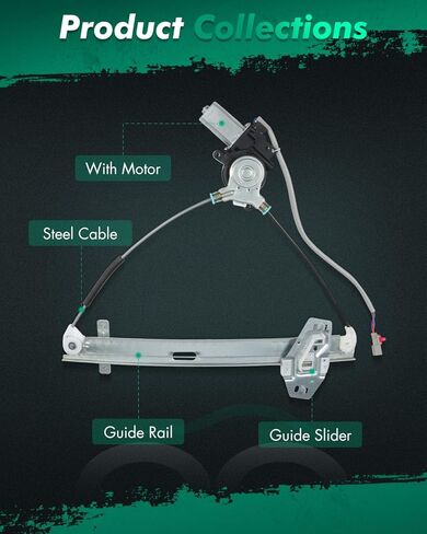SCITOO Front Right Passengers Side Power Window Regulator with Motor Assembly Replacement fit for 2001-2005 for Honda Civic 2 Door Coupe 72210S5PA02 741-301 in Saudi Arabia