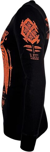 Xtreme Couture by Affliction Men's Thermal Shirt Connect, Long Sleeve, Black, Orange Graphics, N.8721 Design in Saudi Arabia