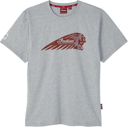 Indian Motorcycle Men's Distressed Headress Marl T-Shirt, Gray - 2865602 in Kuwait