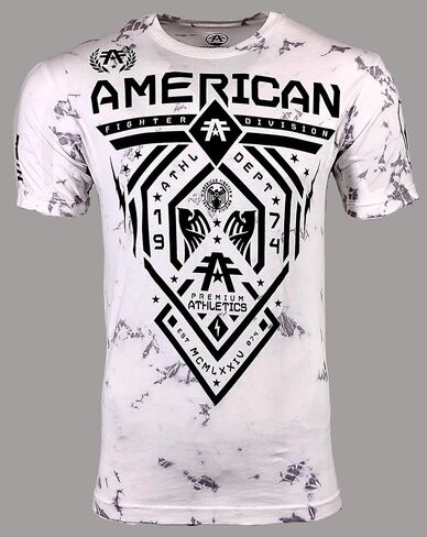American Fighter Men's T-Shirt Fairbanks Tie Dye White Crew Neck in Saudi Arabia