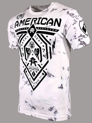 American Fighter Men's T-Shirt Fairbanks Tie Dye White Crew Neck in Saudi Arabia