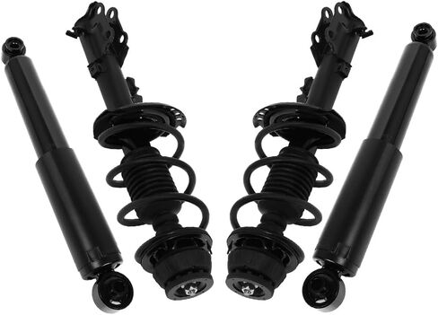 Struts - 2Pcs Front Complete Struts Spring Assembly + 2Pcs Rear Shock Absorbers Fits 2012-2017 for Kia Rio Full Set Front Rear Complete Struts with 172707 172706 5672 - Set of 4 in Kuwait