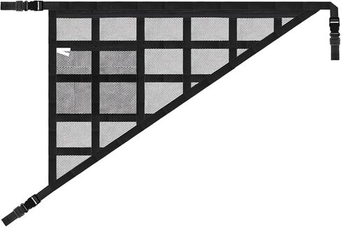 شبكة شحن سقف السيارة لسيارات الدفع الرباعي والشاحنات - منظم تخزين علوي مع 3 مقابض، رف سقف مزدوج الطبقة، يناسب Ford F150/Jeep/CRV/RAV4، أسود، ملحقات معدات التخييم ورحلات الطريق (1) in Kuwait