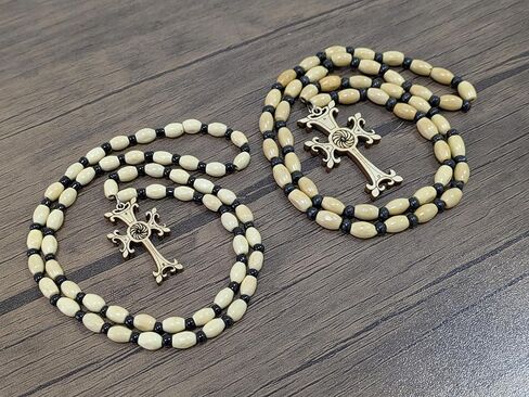 2 Armenian Handmade Wooden Cross Necklace, Eternity Symbol, Eco-friendly Christian Jewelry, Wood Cross Pendant, Religious Necklace, Faith Necklace in Kuwait