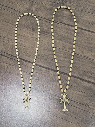 2 Armenian Handmade Wooden Cross Necklace, Eternity Symbol, Eco-friendly Christian Jewelry, Wood Cross Pendant, Religious Necklace, Faith Necklace in Kuwait
