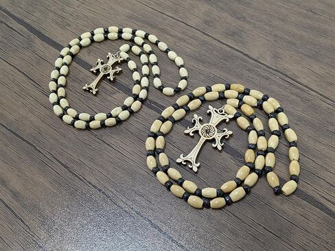 2 Armenian Handmade Wooden Cross Necklace, Eternity Symbol, Eco-friendly Christian Jewelry, Wood Cross Pendant, Religious Necklace, Faith Necklace in Kuwait