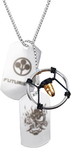 قلادة على شكل رصاصة فاسق مع علامة كلب معدنية على شكل قلادة على شكل فاسق وإكسسوارات أزياء تنكرية وهدايا ميرش الشريرة in Kuwait