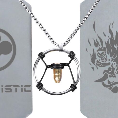 قلادة على شكل رصاصة فاسق مع علامة كلب معدنية على شكل قلادة على شكل فاسق وإكسسوارات أزياء تنكرية وهدايا ميرش الشريرة in Kuwait