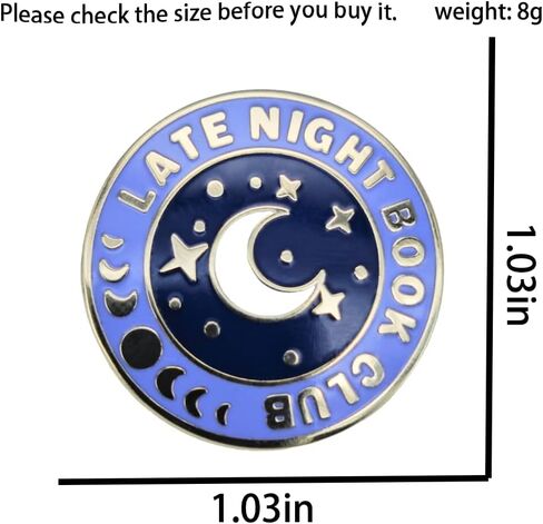 دبوس المينا، دبوس طية صدر السترة لنادي الكتب في وقت متأخر من الليل، هدية شارة زر أرجوانية للقراء في وقت متأخر من الليل والأصدقاء والعائلة والمراهقين، ديكور DIY، سترة من قماش الدنيم حقيبة ظهر وياقة قميص إكسسوار in Kuwait