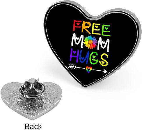 Free Mom Hugs Lgbtq Pride Month Funny Heart Badge Brooch Pins Lapel Tie Pin Button Decorative for Men Women in Saudi Arabia