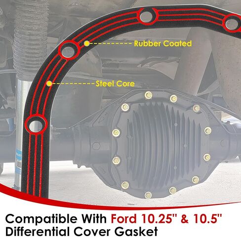 حشية غطاء 10.25 و10.5 متوافقة مع محور Ford Sterling 10.25 و10.5 وLLR-F105، قلب فولاذي مع حشية تفاضلية خلفية مطلية بالمطاط، مقاومة للتسرب، قابلة لإعادة الاستخدام، سهلة التركيب in Saudi Arabia