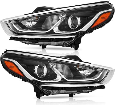 مجموعة المصابيح الأمامية TODO متوافقة مع Hyundai Sonata 2018 2019، هالوجين مع مصابيح، جانب الركاب الأيمن (92101-C2500) in Kuwait