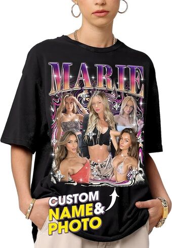 Custom Bootleg Rap Tee Shirt for Boyfriend Girlfriend, Custom Photo Tshirt Vintage Graphic Shirt, Gift Idea, Unisex Sz S-5XL in Saudi Arabia