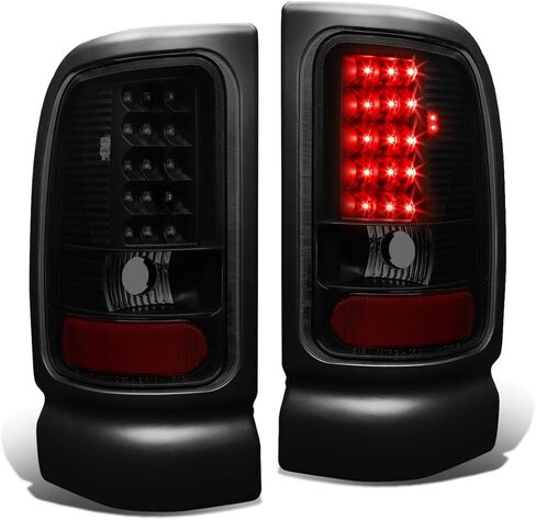 مجموعة مصابيح LED كاملة من Auto Dynasty متوافقة مع 1994-2002 Dodge Ram 1500 2500 3500 مصابيح الفرامل الخلفية للسائق وجانب الركاب، عدسة حمراء مبيت من الكروم in Kuwait
