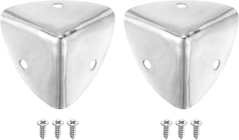 uxcell 8 Pcs Decorative Box Corner Cover, 23mm Metal Edge Guard, Furniture Corner Edges Protector with Screws, Silver in Saudi Arabia