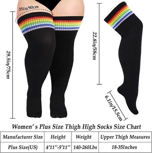 Over Knee Plus Size Compression Stockings 1 Pair Athletic Socks for Sports & Daily Leg（White） in Saudi Arabia
