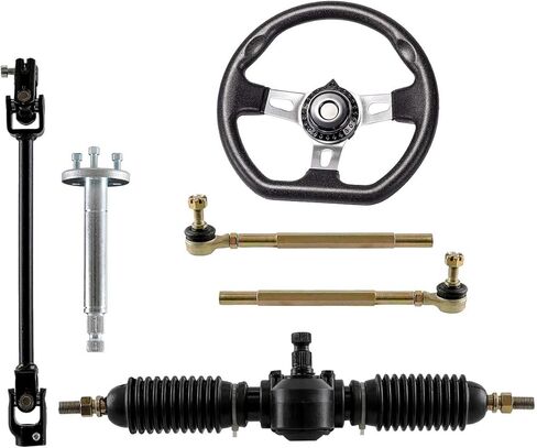 Steering Wheel Assembly with Tie Rod Rack Adjustable Shaft Kit fit for 110cc 125cc Go Kart Bike in Kuwait