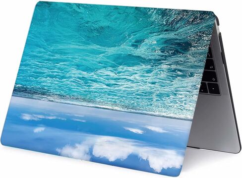 حافظة RuiHe.C صلبة لجهاز MacBook Air 13.6 بوصة M2/M3/M4 إصدار 2022-2025 (A2681، A3113، A3240)، غطاء بلاستيكي مطبوع مع واقي لوحة المفاتيح وواقي شاشة - Ocean in Kuwait