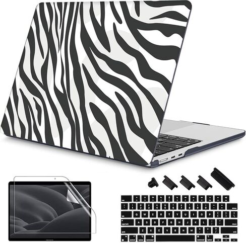 حافظة RuiHe.C صلبة لجهاز MacBook Air 13.6 بوصة M2/M3/M4 إصدار 2022-2025 (A2681، A3113، A3240)، غطاء بلاستيكي مطبوع مع واقي لوحة المفاتيح وواقي شاشة - Ocean in Kuwait