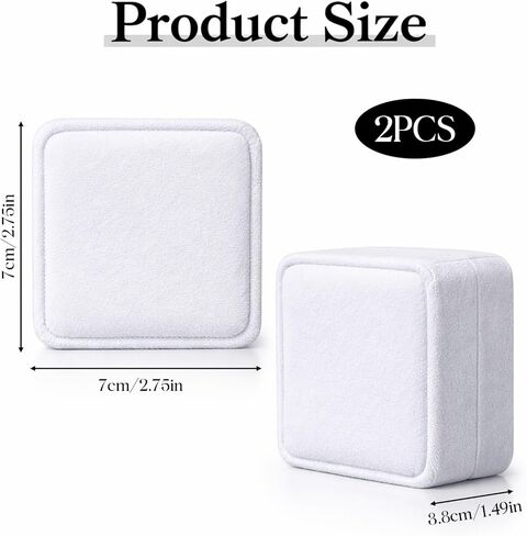 2 Pcs Classic Velvet Necklace Pendant Box for Jewelry Gift, Premium Small Velvet Jewelry Display Jewellry Packaging Storage Case, Wedding Engagement Birthday Anniversary Box (White) in Kuwait