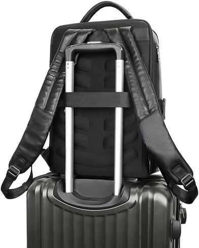 Genuine Leather Business Shoulder Bag for Men Cowhide Travel Backpack Large Capacity Laptop Computer Messenger Bag in Kuwait