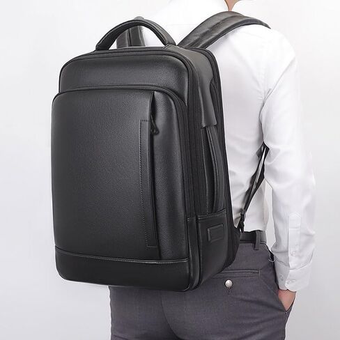 Genuine Leather Business Shoulder Bag for Men Cowhide Travel Backpack Large Capacity Laptop Computer Messenger Bag in Kuwait