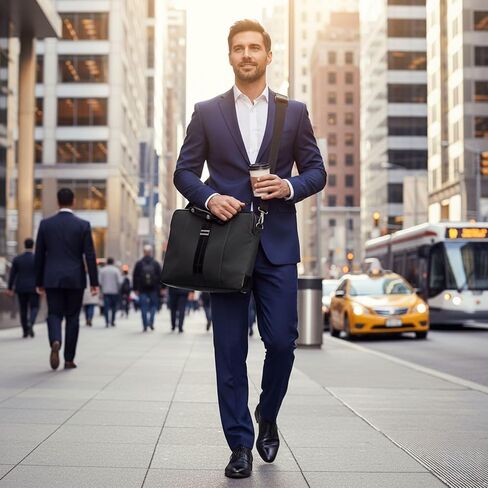 15.6 16 Inch Laptop Briefcase for Men and Women, Lightweight Durable Work Bag with Shoulder Strap, Padded Compartment in Kuwait