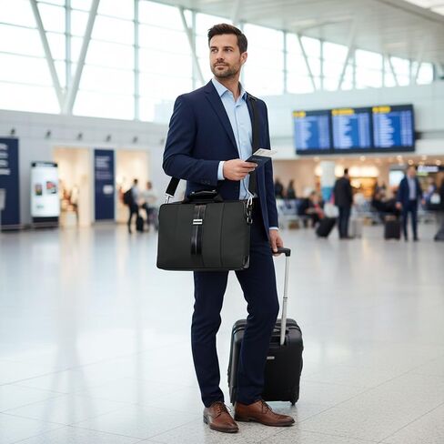 15.6 16 Inch Laptop Briefcase for Men and Women, Lightweight Durable Work Bag with Shoulder Strap, Padded Compartment in Kuwait