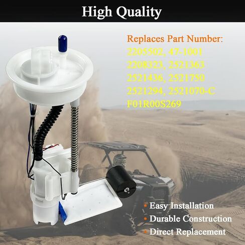 Electric Fuel Pump Assembly for Polaris RZR 1000 4 XP 1000xp EPS, RZR 900 S EPS, RZR 4 900 2014-2016 2017 2018 2019, Replaces 2205502, 47-1001, 2521363, 2521436, F01R00S2699, 2521294, 2521750 in Kuwait