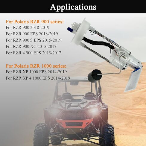 Electric Fuel Pump Assembly for Polaris RZR 1000 4 XP 1000xp EPS, RZR 900 S EPS, RZR 4 900 2014-2016 2017 2018 2019, Replaces 2205502, 47-1001, 2521363, 2521436, F01R00S2699, 2521294, 2521750 in Kuwait