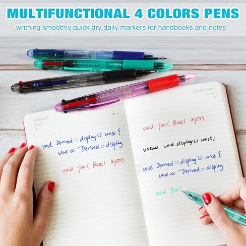 4 قطع من القلم الأساسي متعدد الألوان في قلم حبر جاف واحد قابل للسحب بأربعة ألوان 0.7 مم، أقلام مكوكية ناعمة للبالغين والطلاب والممرضات والمعلمين وحفلات الهدايا وحقائب الهدايا وجوائز الكرنفال (4) in Kuwait