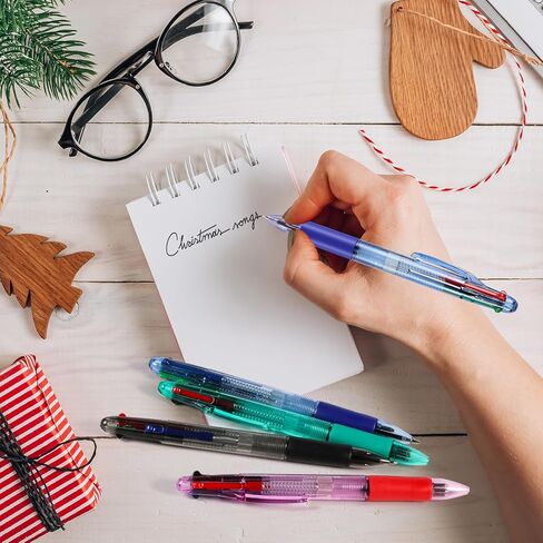 4 قطع من القلم الأساسي متعدد الألوان في قلم حبر جاف واحد قابل للسحب بأربعة ألوان 0.7 مم، أقلام مكوكية ناعمة للبالغين والطلاب والممرضات والمعلمين وحفلات الهدايا وحقائب الهدايا وجوائز الكرنفال (4) in Kuwait