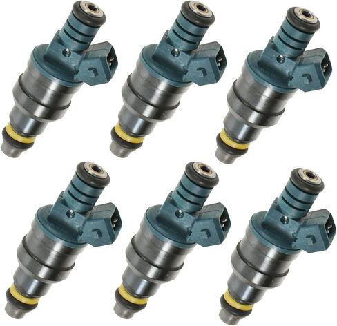 AM Autoparts Fuel Injector Set - 6 Piece, Metal, Needle Valve, Compatible with 1995-96 Dodge B1500, B250, B2500, Dakota, Ram 1500 Truck V6 3.9L in Saudi Arabia