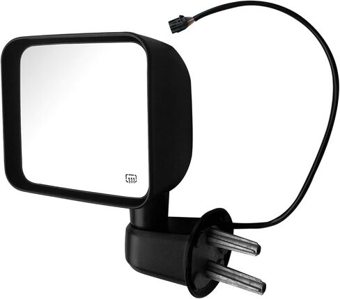 Tow Mirrors Compatible with Jeep Wrangler 2007-2017 with Electric Adjustable Glass, Power Heated Black Right Passenger Side in Kuwait