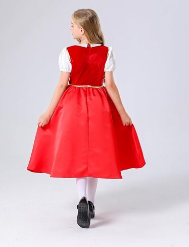 Princess Little Red Riding Hood Costume for Girls Halloween Dress Up Birthday Party Outfits with Cape for 5T-12 in Saudi Arabia