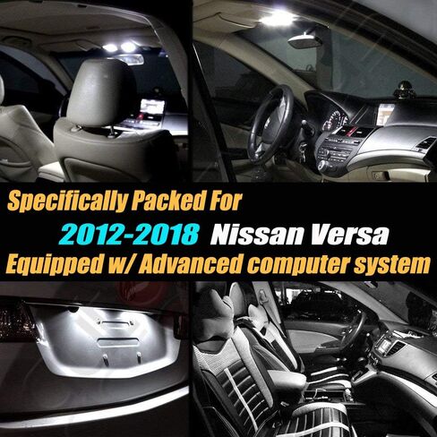 10Pc Canbus Error Free Super White 6000K Car Interior LED Light Kit Compatible for 2012-2018 Nissan Versa Equipped w/Advanced Computer system in Kuwait