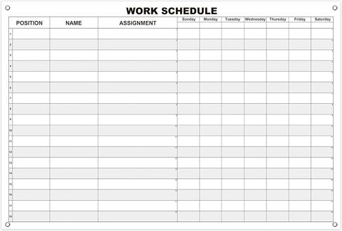 Large Work Schedule Board for Wall,24x36 Inch Reusable Week Employee Scheduling White Board,Job Planning Whiteboard Dry Erase Weekly Work Calendar for Property Hospital School & Restaurant in Kuwait