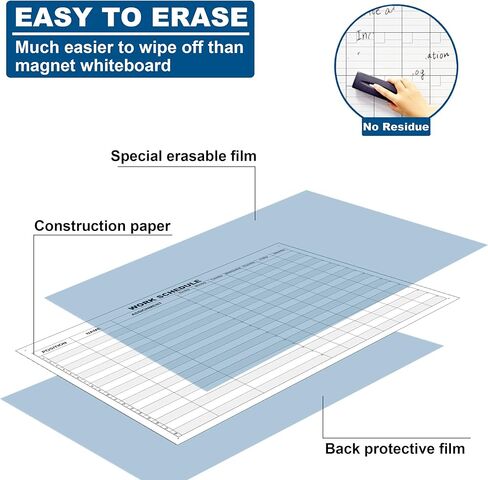 Large Work Schedule Board for Wall,24x36 Inch Reusable Week Employee Scheduling White Board,Job Planning Whiteboard Dry Erase Weekly Work Calendar for Property Hospital School & Restaurant in Kuwait
