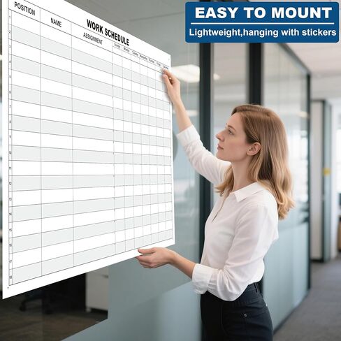 Large Work Schedule Board for Wall,24x36 Inch Reusable Week Employee Scheduling White Board,Job Planning Whiteboard Dry Erase Weekly Work Calendar for Property Hospital School & Restaurant in Kuwait