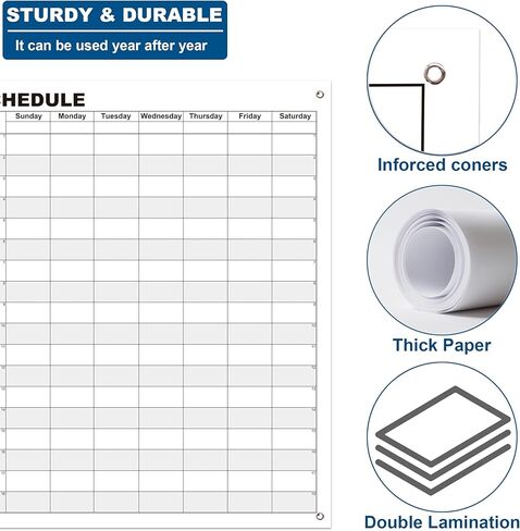 Large Work Schedule Board for Wall,24x36 Inch Reusable Week Employee Scheduling White Board,Job Planning Whiteboard Dry Erase Weekly Work Calendar for Property Hospital School & Restaurant in Kuwait