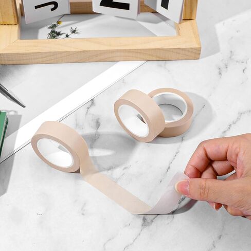 3 Rolls Neutral Washi Tape, Washi Tape Solid Color Bulk Light Brown Pastel Tapes Decorative Craft Masking Tapes for Home, Office, Journaling, Scrapbooking, Planners, Books & DIY Arts Crafts in Kuwait