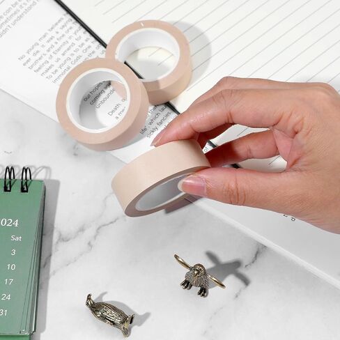 3 Rolls Neutral Washi Tape, Washi Tape Solid Color Bulk Light Brown Pastel Tapes Decorative Craft Masking Tapes for Home, Office, Journaling, Scrapbooking, Planners, Books & DIY Arts Crafts in Kuwait