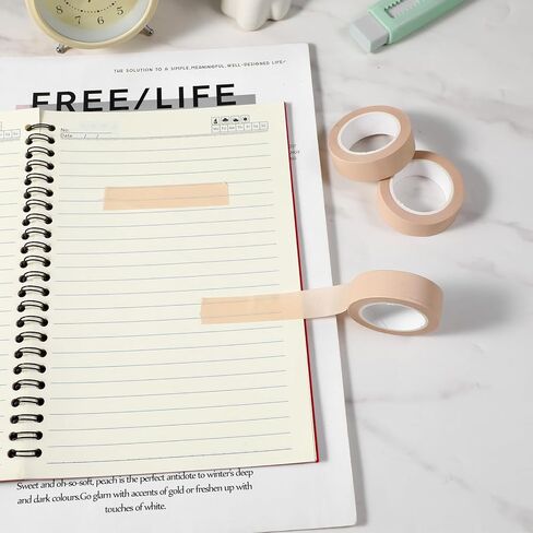 3 Rolls Neutral Washi Tape, Washi Tape Solid Color Bulk Light Brown Pastel Tapes Decorative Craft Masking Tapes for Home, Office, Journaling, Scrapbooking, Planners, Books & DIY Arts Crafts in Kuwait