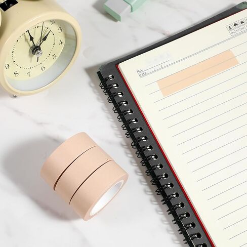 3 Rolls Neutral Washi Tape, Washi Tape Solid Color Bulk Light Brown Pastel Tapes Decorative Craft Masking Tapes for Home, Office, Journaling, Scrapbooking, Planners, Books & DIY Arts Crafts in Kuwait