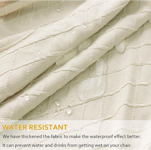 أغطية كراسي بظهر مجنح هندسية قابلة للتمدد من KELUINA - غطاء واقي كرسي بذراع قابل لإعادة الاستخدام، أغطية كراسي طعام قابلة للغسل لغرفة الطعام (بيج، مجموعة من 4) in Kuwait