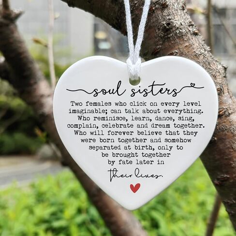 Soul Sister Gift Keepsake, Ceramic Heart Gift, Friendship Gift, Bestie Birthday Gift, Gift for Best Friend, Sister Birthday Keepsake, Heart Plaque Gifts, Birthday Gifts For Soul Sister in Saudi Arabia