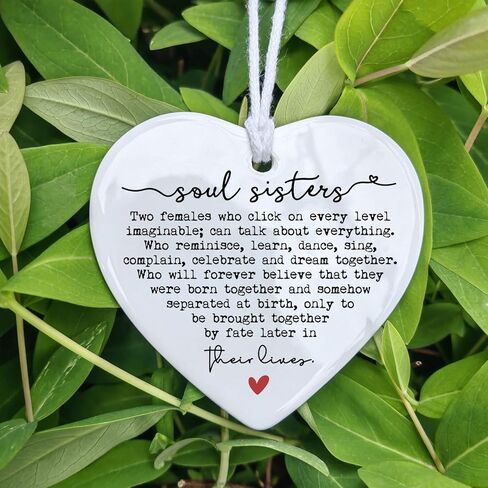 Soul Sister Gift Keepsake, Ceramic Heart Gift, Friendship Gift, Bestie Birthday Gift, Gift for Best Friend, Sister Birthday Keepsake, Heart Plaque Gifts, Birthday Gifts For Soul Sister in Saudi Arabia