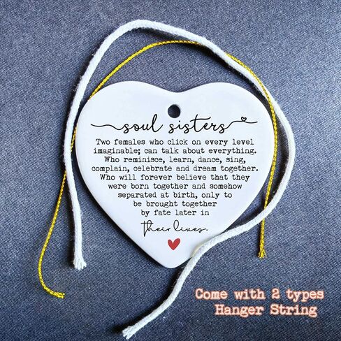 Soul Sister Gift Keepsake, Ceramic Heart Gift, Friendship Gift, Bestie Birthday Gift, Gift for Best Friend, Sister Birthday Keepsake, Heart Plaque Gifts, Birthday Gifts For Soul Sister in Saudi Arabia